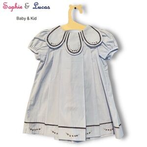 Sophie and Lucas Petal Collar Dress with Floral Embroidered Details
